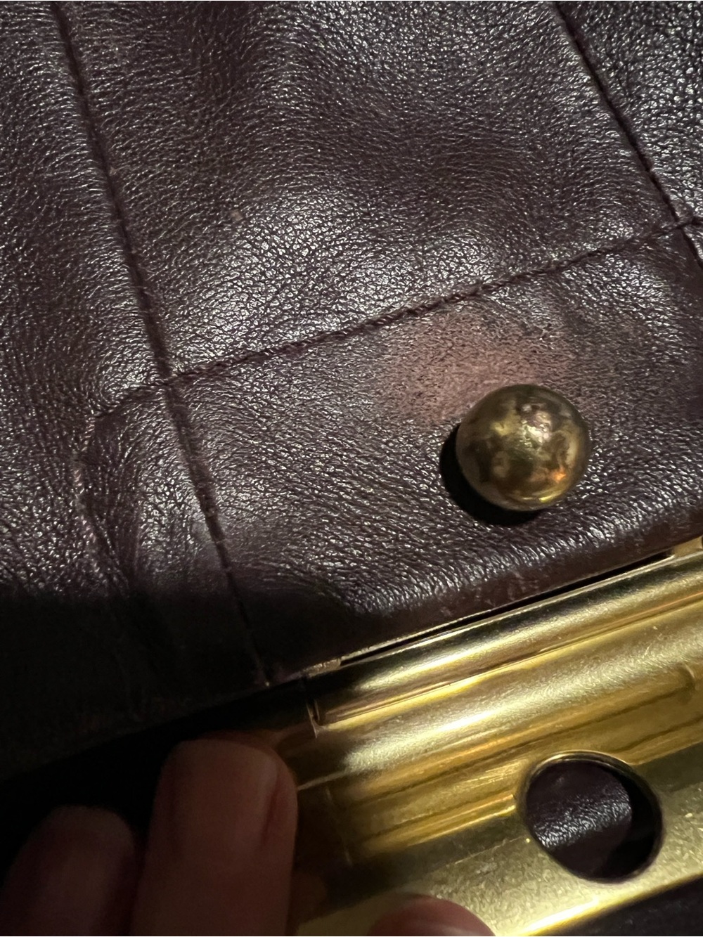 Coach Kristin Leather Flap Shoulder Bag in Deep Plum / Chocolate Burgundy - Picture 7 of 16